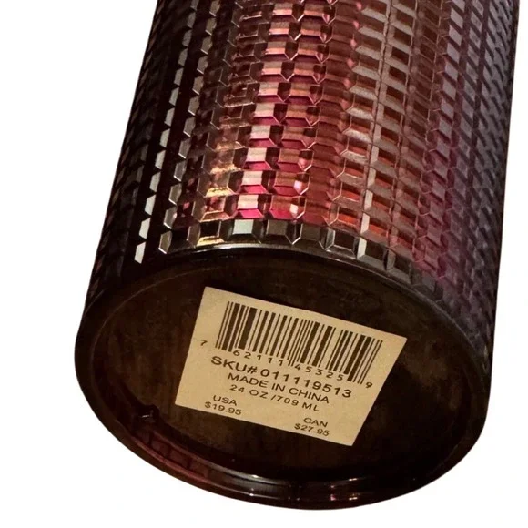 Starbucks Red Grid Studded 24oz Tumbler with Straw New - Picture 3 of 4